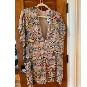 Karlie snakeskin taupe chiffon dress